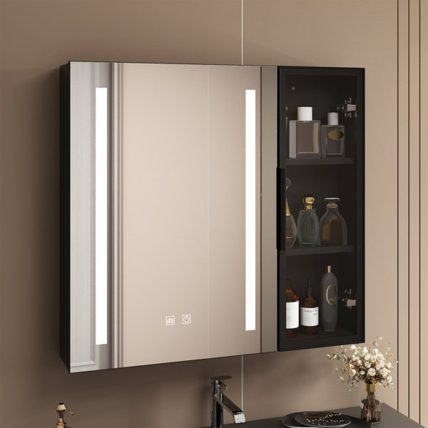 Wrought Studio 30 X 27 Inch Bathroom Medicine Cabinet With Mirror ...
